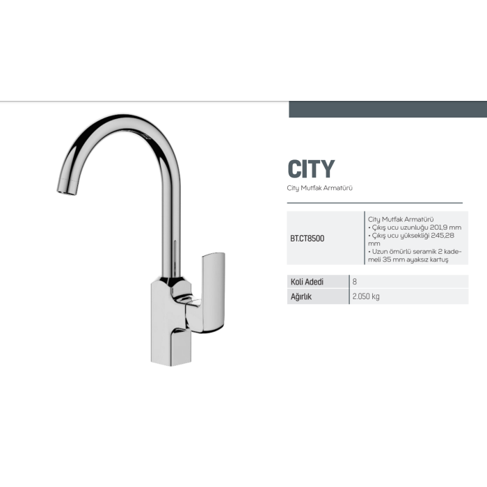 CREAVIT CITY MUTFAK ARMATÜRÜ CT8500