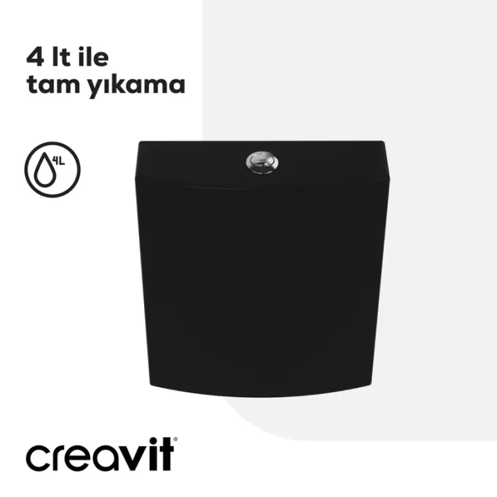 CREAVIT LARA REZERVUAR-MAT SİYAH LR410  ( GÖVDE + REZERVUAR KAPAK )