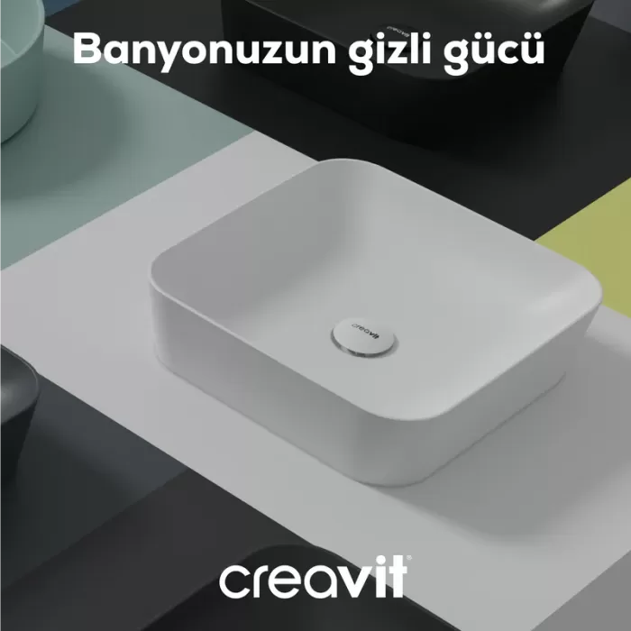 CREAVIT BASMALI SİFON ÜST TAKIMI POP UP (TAŞMASIZ) SF030