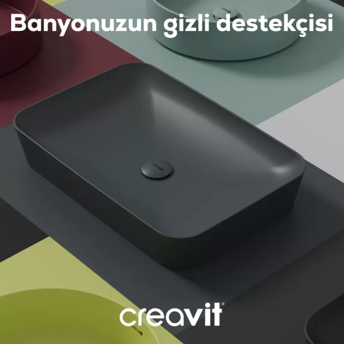 CREAVIT BASMALI SİFON ÜST TAKIMI POP UP (TAŞMASIZ) SF030
