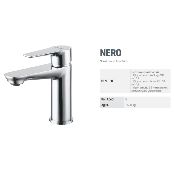 CREAVIT NERO LAVABO ARMATÜRÜ NR1500