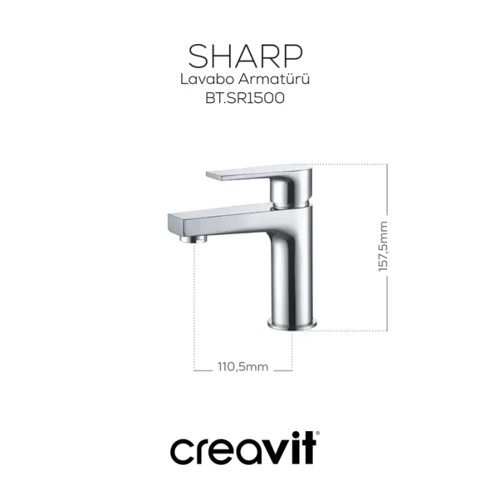 CREAVIT SHARP LAVABO ARMATÜRÜ KROM SR1500