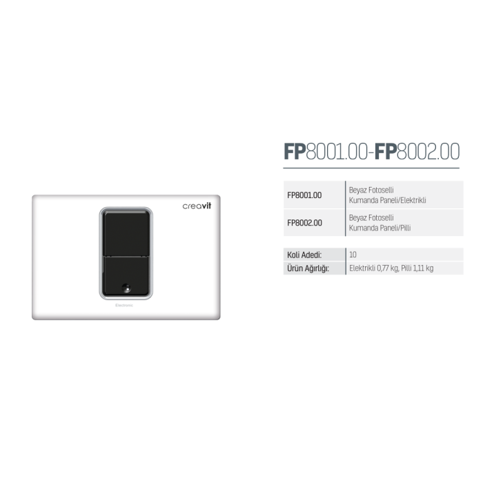 CREAVIT FOTOSELLİ KUMANDA PANELİ BEYAZ/PİLLİ FP8002
