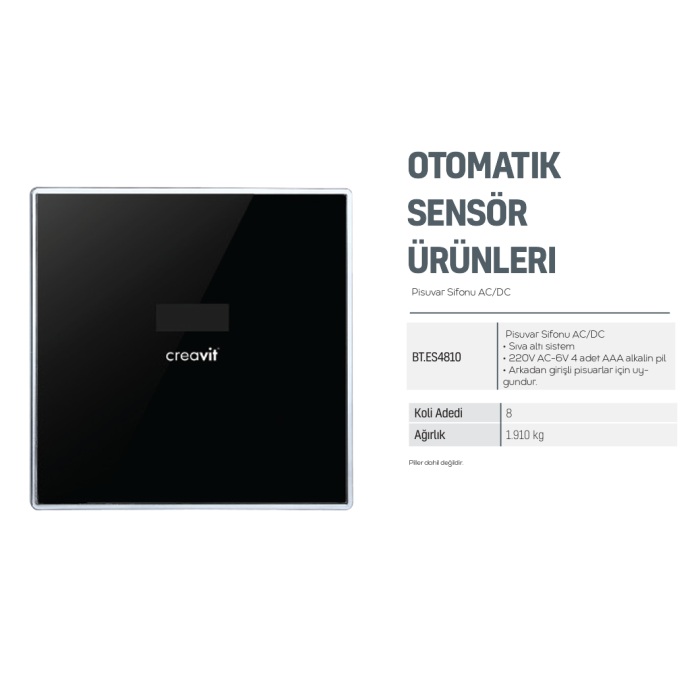 CREAVIT FOTOSELLİ PİSUVAR YIKAMA SİSTEMİ AC/DC ES4810