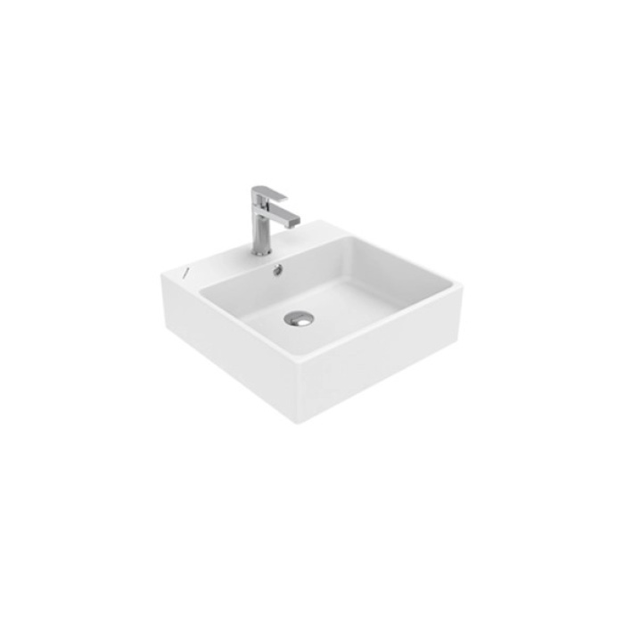 CREAVIT NEXT TEZGAH ÜZERİ KARE 50 CM BEYAZ LAVABO NX256