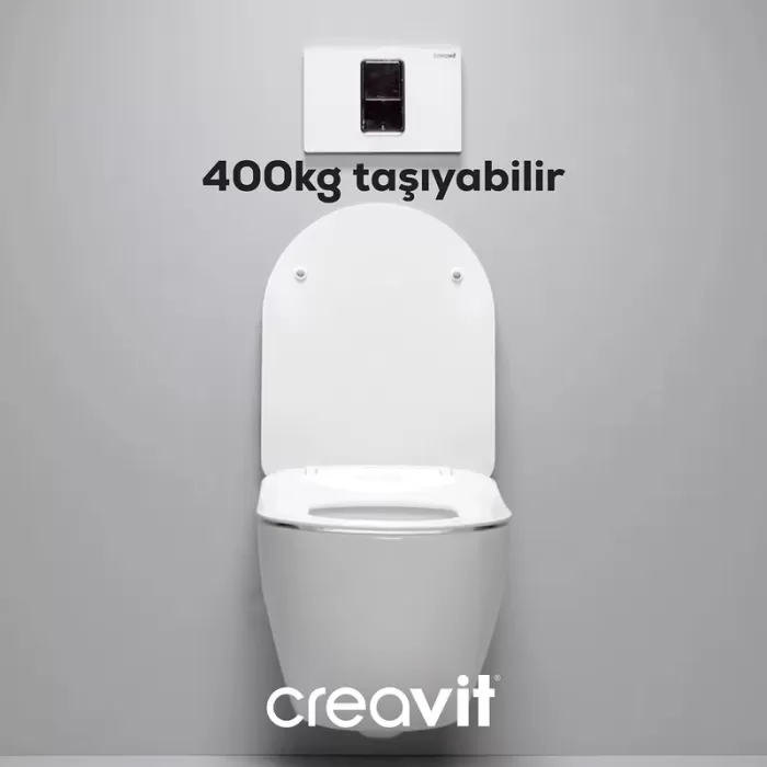 CREAVIT FREE ASMA KLOZET TAHARET DELİKLİ BEYAZ FE320