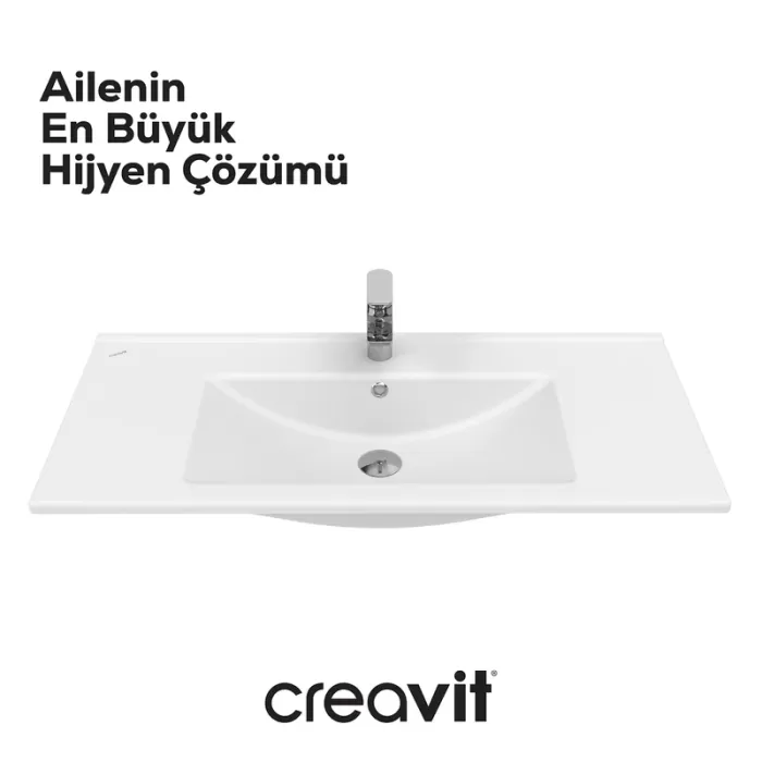 CREAVIT SU LAVABO ETAJERLİ DOLAP UYUMLU BEYAZ 100 CM SU100