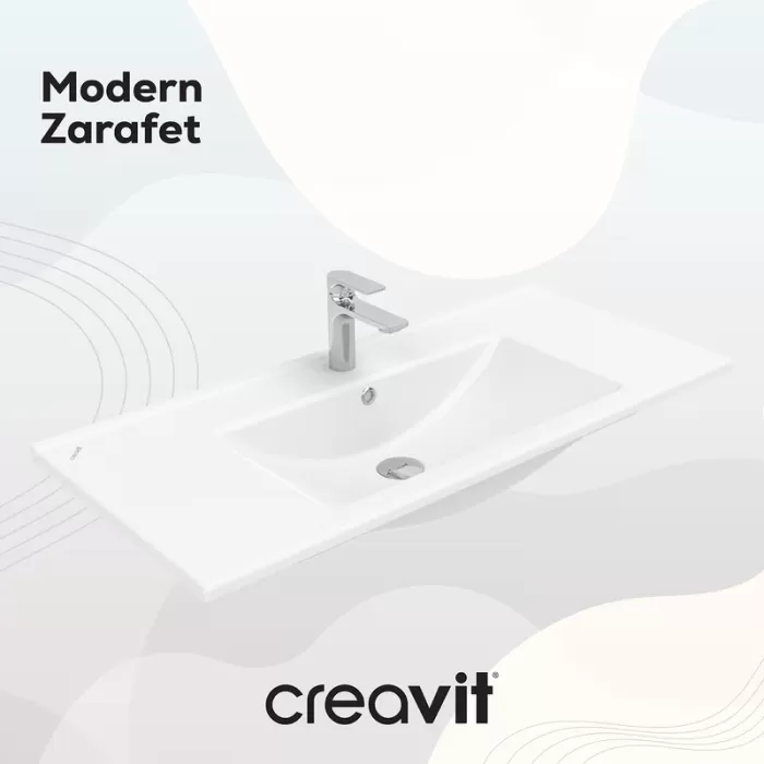 CREAVIT SU LAVABO ETAJERLİ DOLAP UYUMLU BEYAZ 100 CM SU100