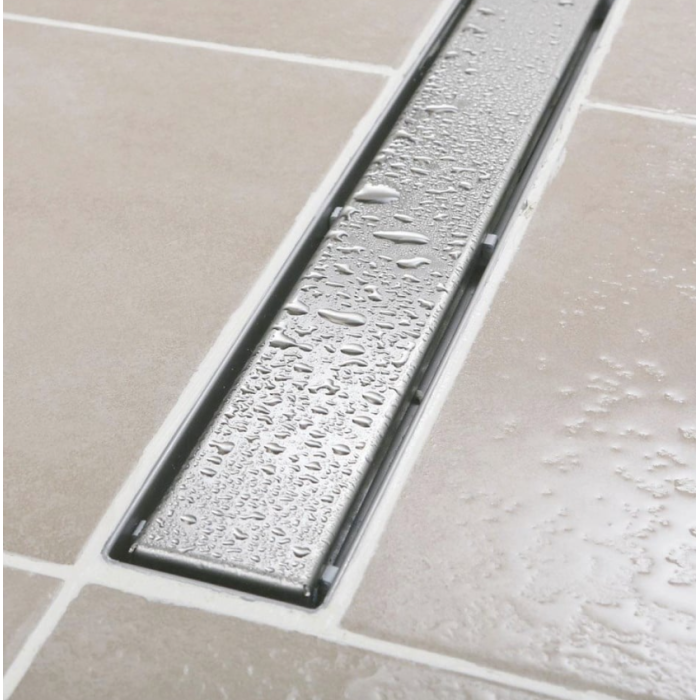 SUKAR LINE 4E PLAIN PASLANMAZ ÇELİK IZGARALI LİNEER DUŞ KANALI PLASTİK KASALI ETEKSİZ 50 CM