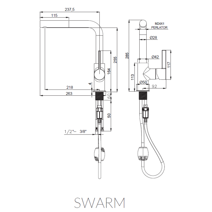 MARMORIN SWARM WHITE ALABASTER SPİRALLİ EVİYE BATARYASI BEYAZ