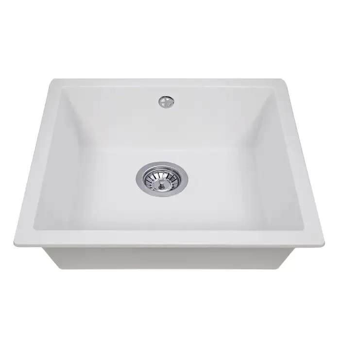 MARMORIN FADO 560 WHITE ALABASTER 1 GÖZLÜ DAMLALIKSIZ GRANİT EVİYE BEYAZ