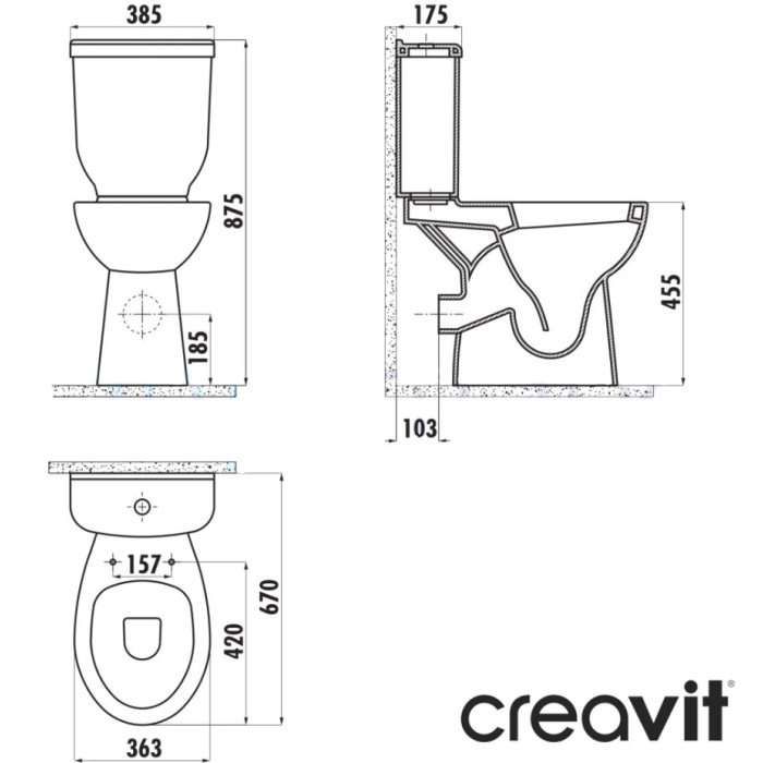CREAVIT SEDEF REZERVUAR EXTRA BEYAZ SD410 ( GÖVDE + REZERVUAR KAPAK )