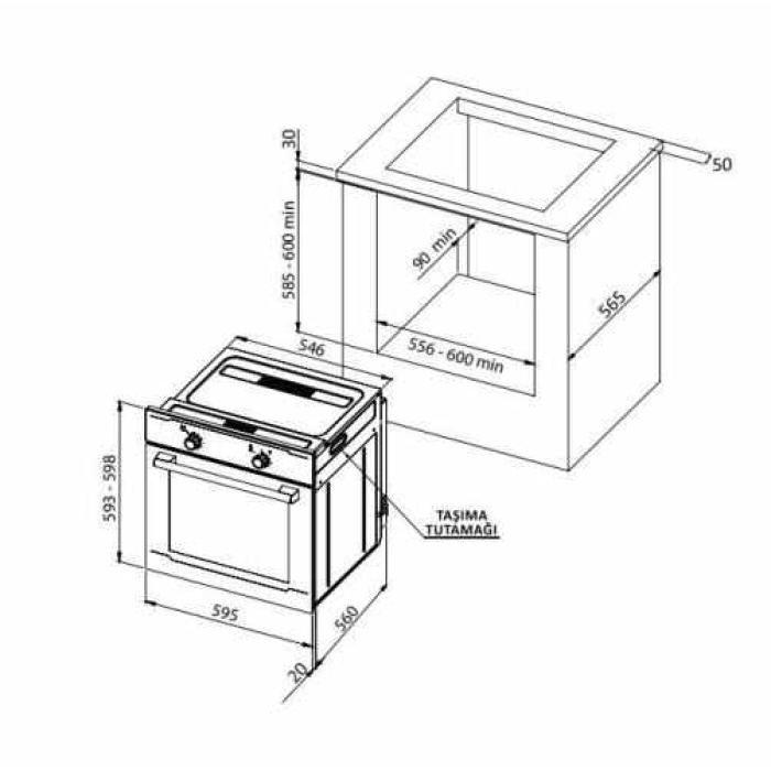 UKINOX MATTEO TMX ANKASTRE FIRIN BEYAZ CAM 60 CM 