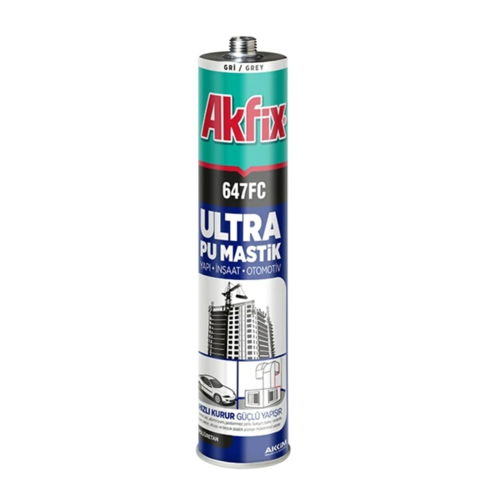 AKFIX 647 FC OTOMOTİV - YAPI PU MASTİK GRİ 280 GR KARTUŞ