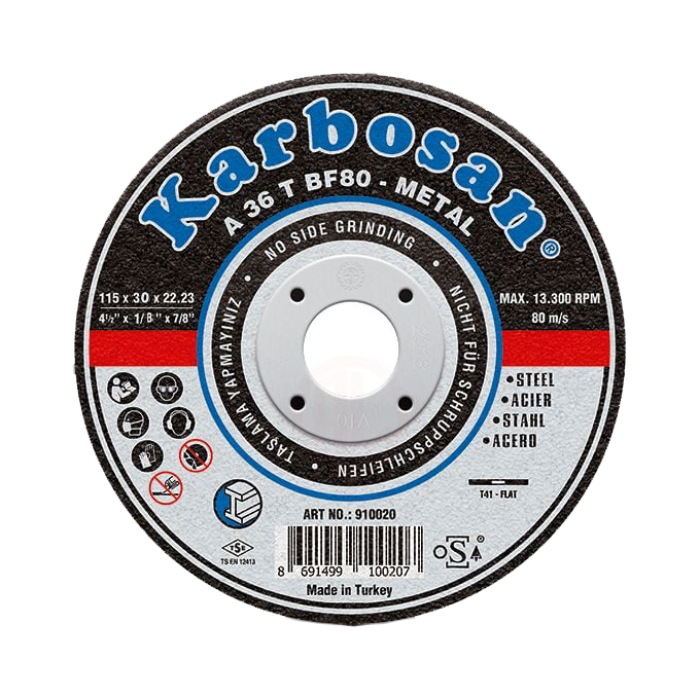 KARBOSAN KESİCİ TAŞ METAL KESME DİSK 115 X 3.0 X 22 . 23 MM T41 A36 T BF80