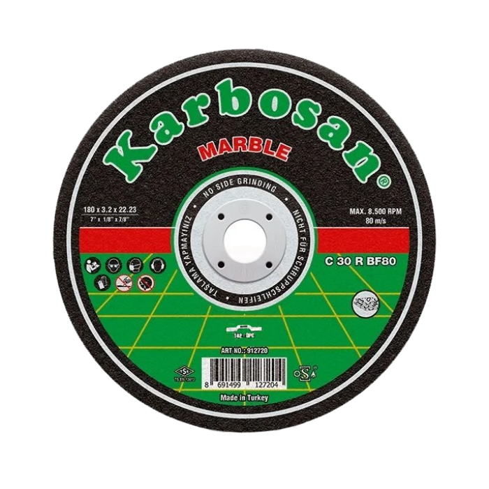 KARBOSAN MERMER KESME DİSKİ 180 X 3.2 X 22.23 MM ( T42 ) C 30 R BF80