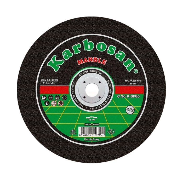 KARBOSAN MERMER KESME DİSKİ 230 X 3.5 X 22.23 MM ( T42 ) C 30 R BF80