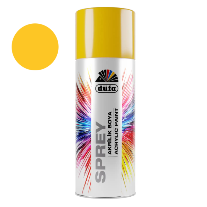 DÜFA SPREY AKRİLİK DÜZ KROM SARI 400 ML ( 1023 )