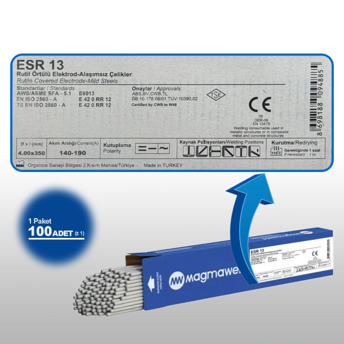 ELEKTROT MAGMAWELD ESR - 13 4,00 X 350 MM ( PAKET FİYATIDIR )