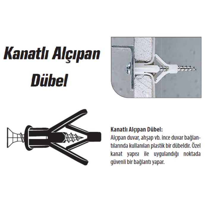 ALÇIPAN DÜBELİ KANATLI PLASTİK NO: 2 - 50 ADET