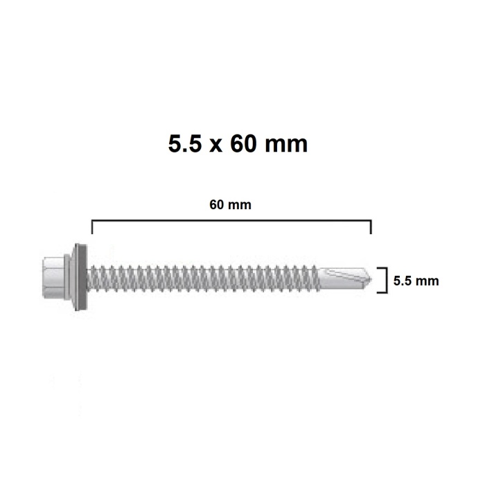 TRAPEZ VİDA 5,5 X 60 MM 12 DELER - 50 ADET
