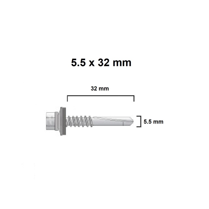 TRAPEZ VİDA 5,5 X 32 MM 12 DELER KALIN DİŞ - 50 ADET
