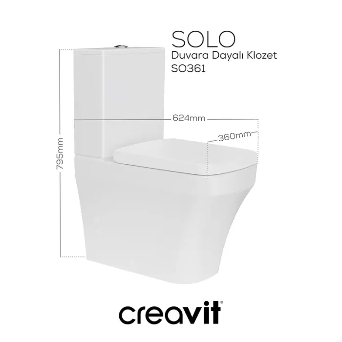CREAVIT SOLO RIM - OFF DUVARA DAYALI KLOZET BEYAZ SO361
