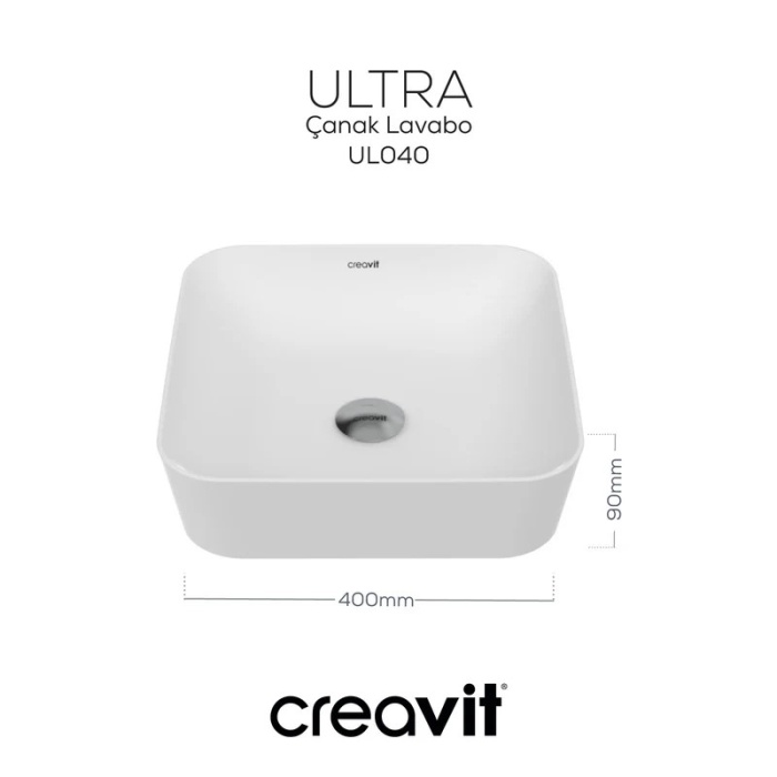 CREAVIT ULTRA ÇANAK LAVABO 40 CM BEYAZ UL040