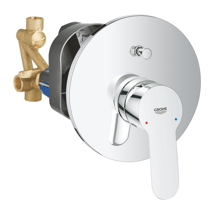 GROHE BAUEDGE TEK KUMANDALI YUVARLAK ANKASTRE BANYO BATARYASI KROM - 29079000