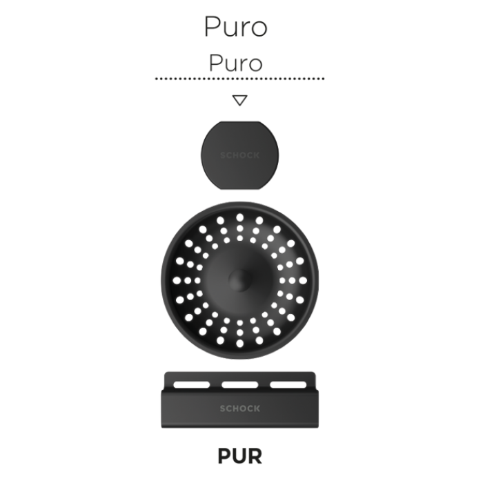 SCHOCK SİFON BAŞLIĞI / SÜZGEÇ PARÇALARI PURE / SİYAH