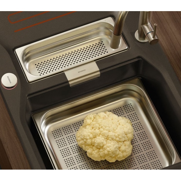 SCHOCK ARA SÜZGEÇ / GASTRONOM 2/3 BRUSHED STAINLESS STEEL LOOK ALUMINUM / PASLANMAZ ÇELİK GÖRÜNÜMLÜ ALÜMİNYUM - 629063