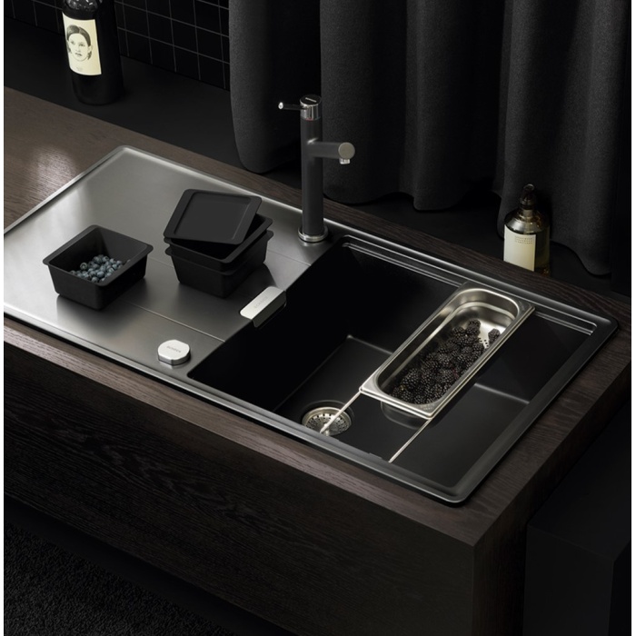 SCHOCK ARA SÜZGEÇ / GASTRONOM 2/8 BRUSHED STAINLESS STEEL LOOK ALUMINUM / PASLANMAZ ÇELİK GÖRÜNÜMLÜ ALÜMİNYUM - 629060