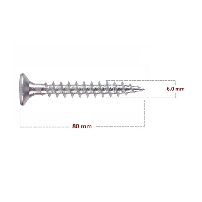 SUNTA VİDASI 6 X 80 MM - 50 ADET