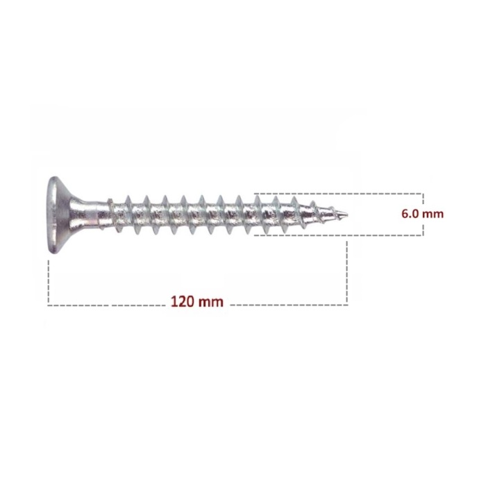 SUNTA VİDASI 6 X 120 MM - 50 ADET