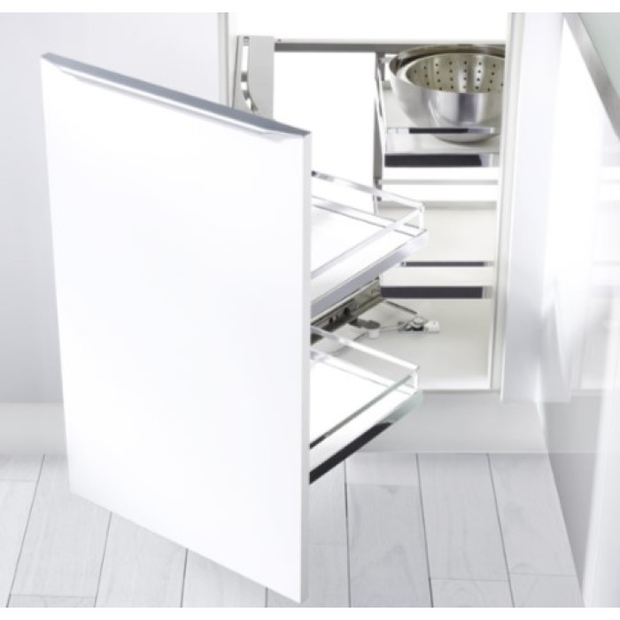HÄFELE MAGIC CORNER KROM KÖŞE SEPET SETİ BEYAZ TABAN 86 CM - 546.19.731