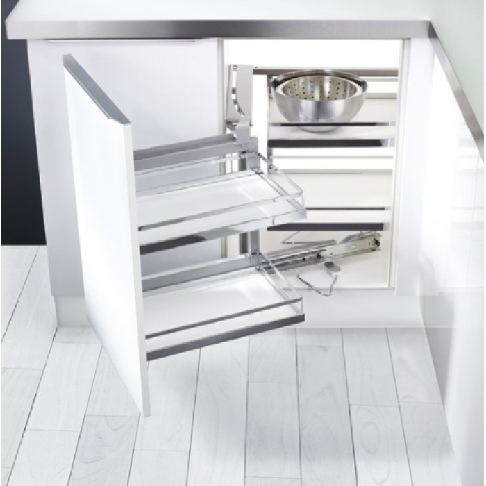 HÄFELE MAGIC CORNER KROM KÖŞE SEPET SETİ BEYAZ TABAN 86 CM - 546.19.731