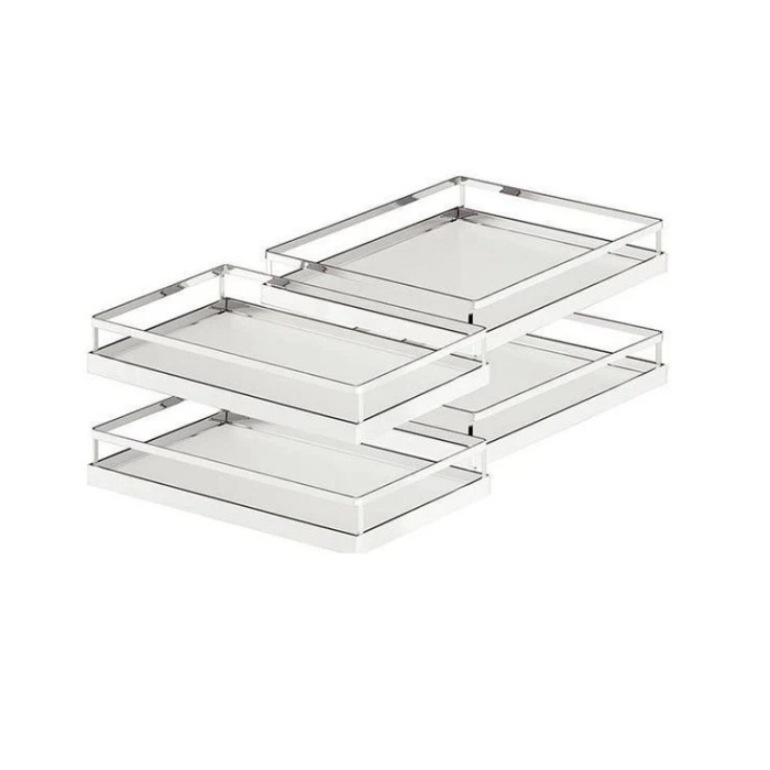 HÄFELE MAGIC CORNER KROM KÖŞE SEPET SETİ BEYAZ TABAN 86 CM - 546.19.731