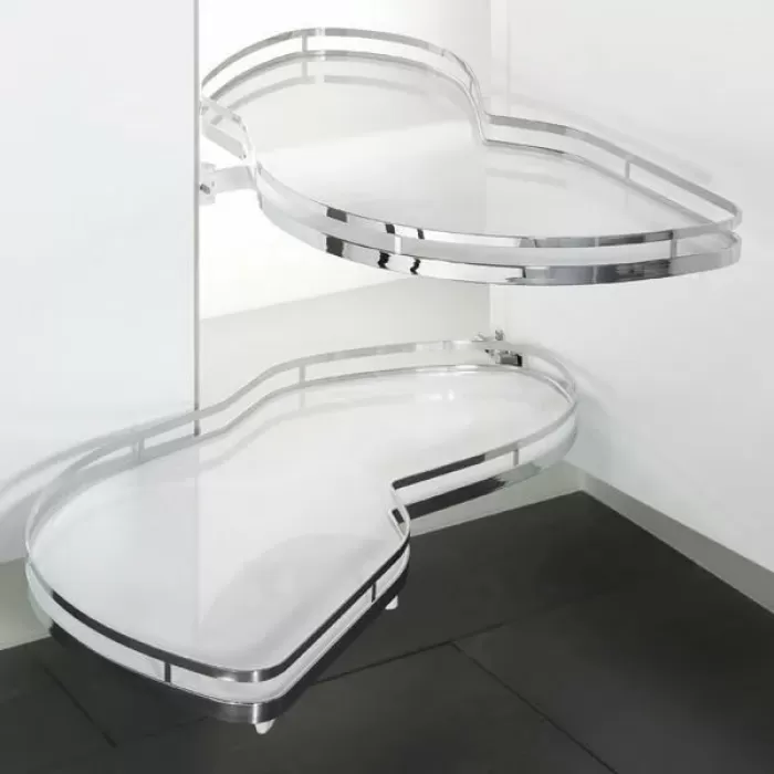 HÄFELE LEMANS II KÖR KÖŞE KİLER SİSTEMİ FASULYE KROM 2 BEYAZ SEPET SOL 45 X 75 CM - 541.32.075