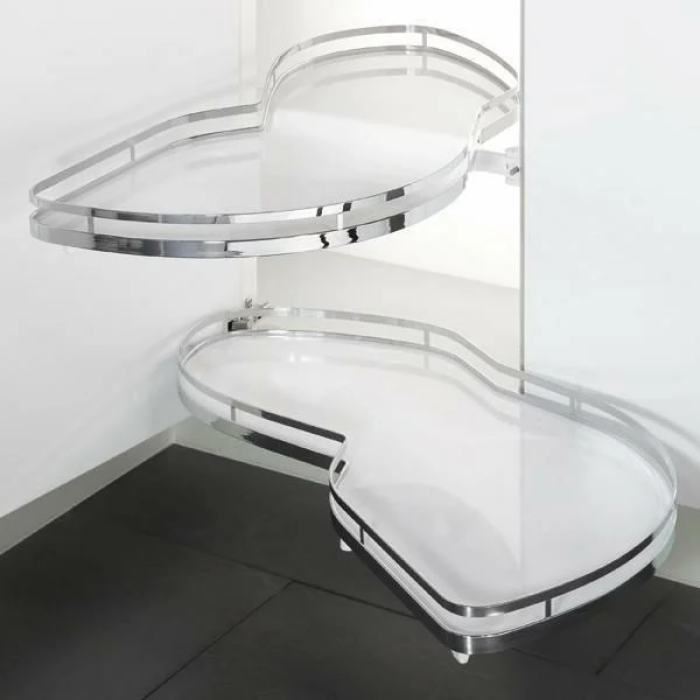 HÄFELE LEMANS II KÖR KÖŞE KİLER SİSTEMİ FASULYE KROM 2 BEYAZ SEPET SAĞ 45 X 75 CM - 541.31.000