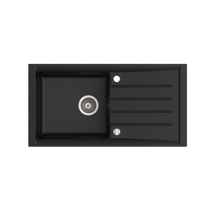 MARMORIN PROFIR 860 METALLIC BLACK 1 GÖZLÜ DAMLALIKLI GRANİT EVİYE METALİK SİYAH