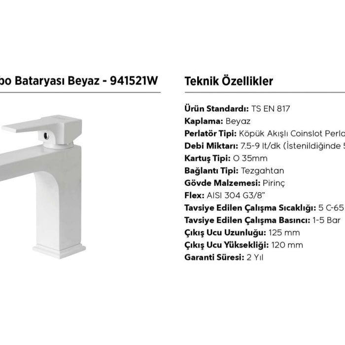 NEWARC AQUA LAVABO BATARYASI 941521