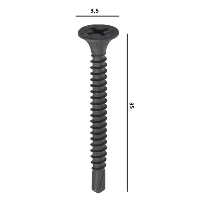 MATKAP UÇLU ALÇIPAN VİDASI HİLTİ 3,5 X 35 MM - 50 ADET