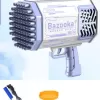 Bazooka Baloncuk Tabancası – 69 Delikli Baloncuk Fırlatıcı, LED Işıklar ve Fanlı