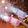 Bazooka Baloncuk Tabancası – 69 Delikli Baloncuk Fırlatıcı, LED Işıklar ve Fanlı