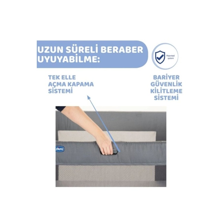 Silinebilir Portatif Next2Me Forever Anne Yanı Beşik Slate Grey