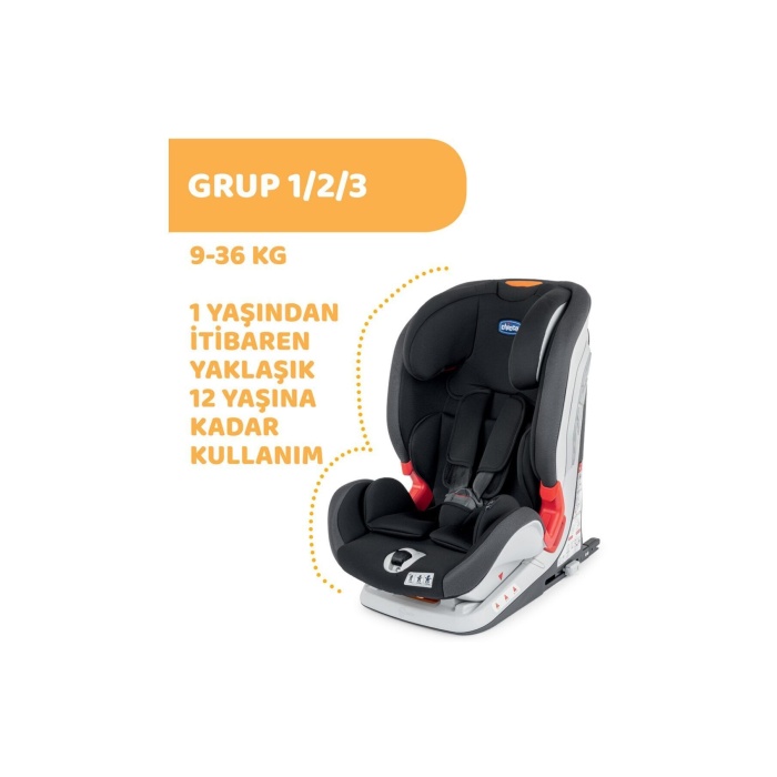 Youniverse Fix 1 2 3 Oto Koltuğu (9 - 36 Kg) - Black
