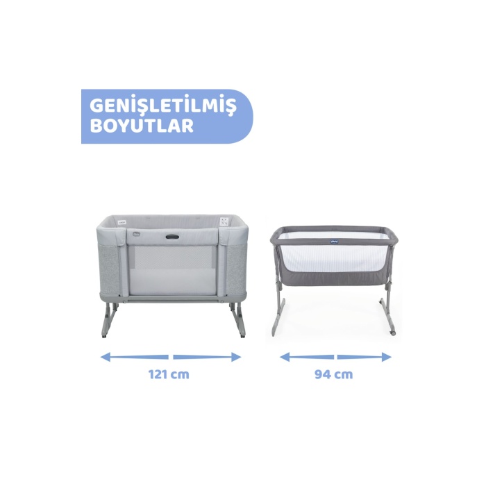 Next2me Forever Anne Yanı Beşik Ash Grey Cross Collectıon