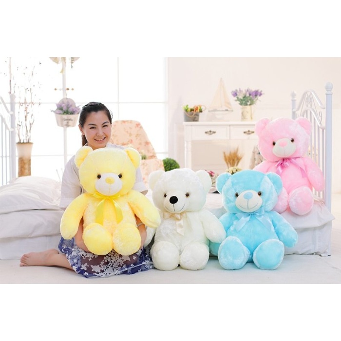 GlowBear™ – Renk Değiştiren LED Işıklı Peluş Ayıcık | Gece Lambalı Oyuncak