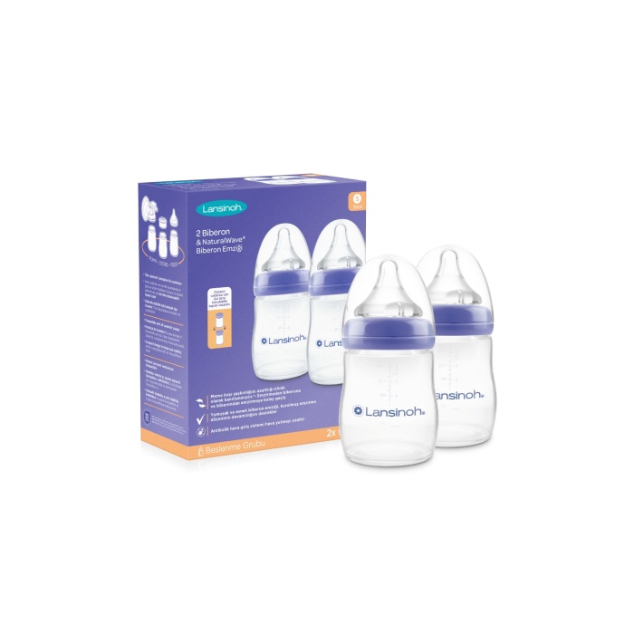 2 X 160 ml Biberon ve NaturalWave® Biberon Emziği (1 Ay+)