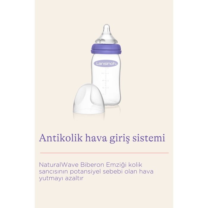 160 ml Cam Biberon ve NaturalWave® Biberon Emziği (1 Ay+)